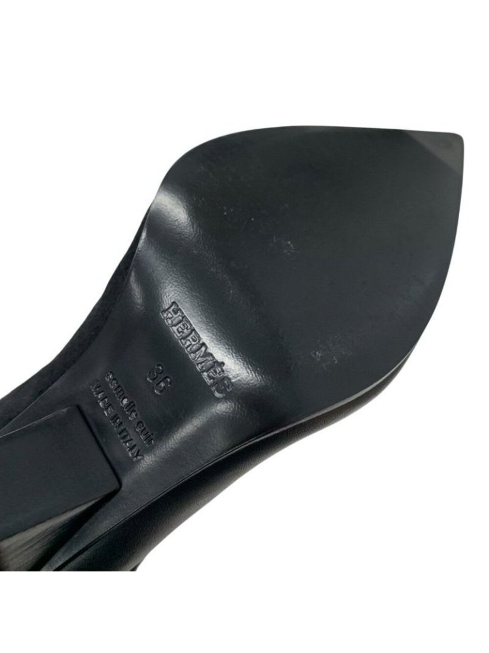 Hermes Hanae Boots Short Shoes Suede Leather Black - Picture 8 of 9